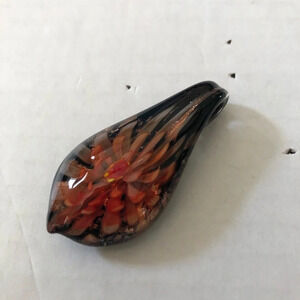 Hand Blown Glass Flower  Pendant